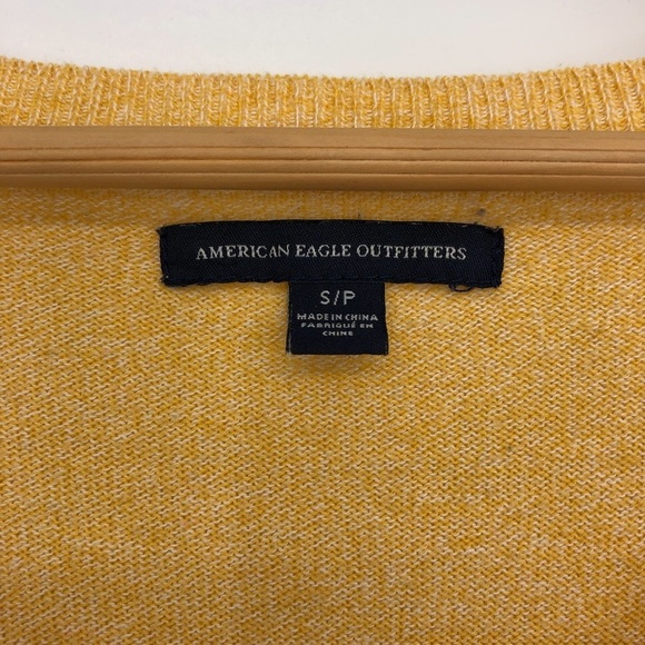 AEO mustard yellow v-neck long high low sweater, S - Picture 5 of 11